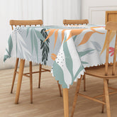 Lofaris Cute and Fresh Hawaiian Rectangle Tablecloth with Colorful Plants for Tropical Summer Party Decor